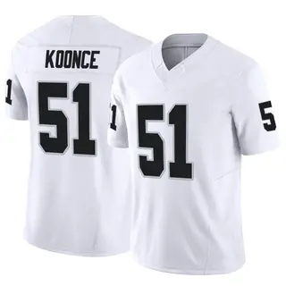 Malcolm Koonce Men's Nike White Las Vegas Raiders Custom Game Jersey Size: Extra Large