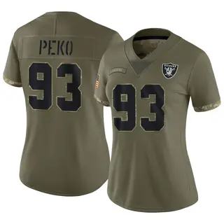 Kyle Peko Las Vegas Raiders Women's Legend Olive Salute to Service Scoop  Neck T-Shirt