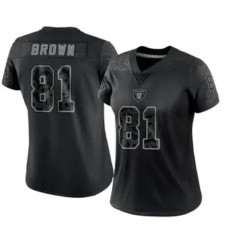 Tim Brown Limited NO.81 White Vapor Untouchable Women's Raiders Jersey